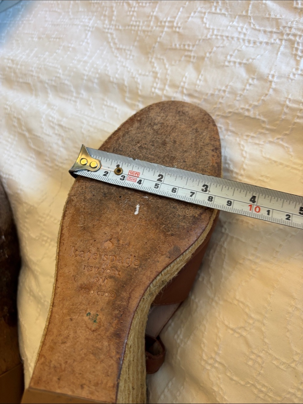 Kate Spade Brown Leather Espadrille Wedges - Size 8M - Picture 15 of 16